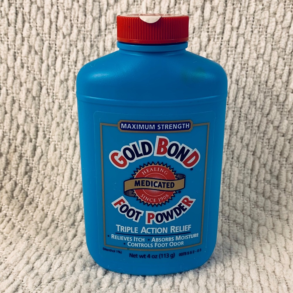 Gold Bond Foot Powder 4oz Blue Medicated Maximum‎ Strength Triple Action